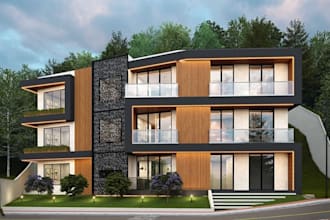 revitalize 3d residential apartment building,real estate, render interior layout