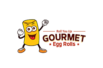 design a cute mascot custom egg roll food restaurant logo