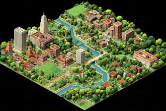 create a professional isometric map
