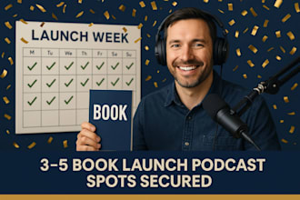 secure 3 to 5 podcast guest spots for your book launch