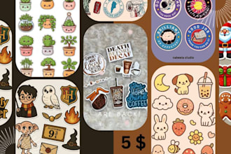 design undefined logo sticker label cortoon cute sticker design