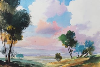 paint landscapes in watercolor
