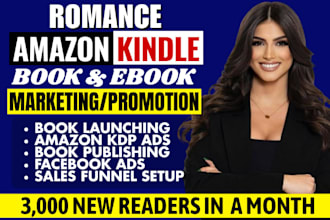 amazon kindle book promotion, romance ebook marketing sales funnel KDP ads