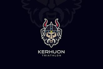 create a premium viking mascot sports team logo design