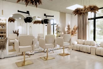 design beauty salon 3d décor spa barbershop hair nail cosmetic retail store gym