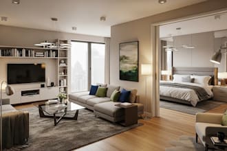 remodel 3d interior design apartment living room render bedroom furniture layout