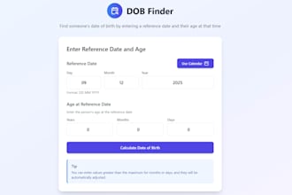 develop a custom calculator or utility web app in react