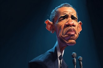 draw high quality political cartoon