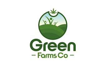 make green farms co a logo using an actual marijuana leaf