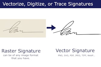 digitize, vectorize, and clean your hand drawn signature professionally
