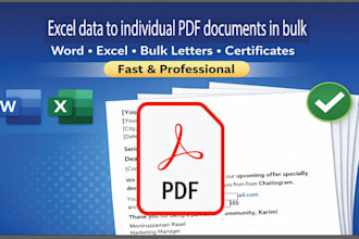 convert excel data into individual PDF documents in bulk