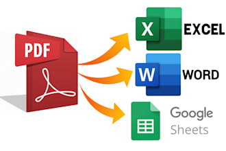 pdf to excel data conversation, data cleaning, formatting