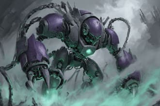 draw your mecha robot fanart or original in digital artwork