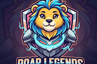 do a unique lion mascot logo with t shirt design