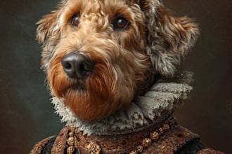 make a royal pet portrait king queen outfit