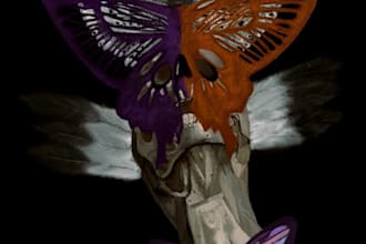 draw unique hand drawn digital illustrations on procreate