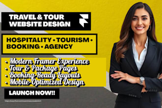 design framer website for hospitality, tourism, tour, booking and travel agency