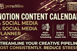 design a custom notion content calendar and social media planner