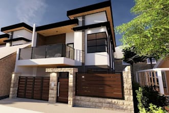 3d luxury japandi building, aesthetic exterior, house interior render, apartment
