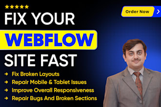 fix clone urgent webflow issues, mobile bugs, layout errors in 24 hours