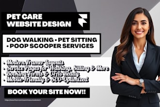 do poop scooper website, dog walker, pet sitting, pet care framer website design