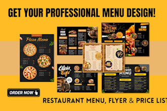 design modern editable restaurant food menu