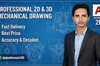 create professional autocad 2d drawings and a simple 3d