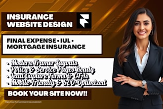 design framer website final expense, insurance, iul, mortgage insurance website