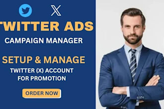 setup and manage your twitter, x ads campaign for promotion and traffic