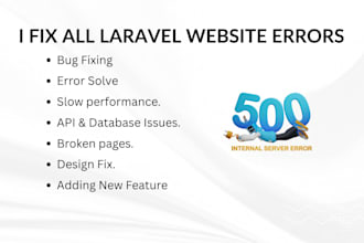 fix laravel website errors and bugs quickly