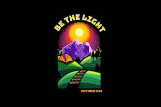 design a camping t shirt for  be the light program