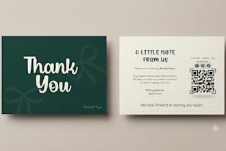 design business thank you card and package insert design
