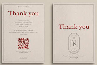 design business thank you card and package insert design