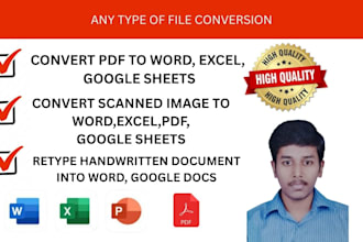 convert PDF to word, image to word, PDF to excel and editable documents