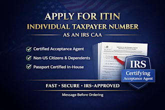apply for itin individual taxpayer number as an irs caa