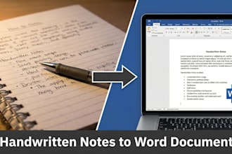 type handwritten notes into word or pdf accurately