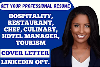 craft hospitality, restaurant, chef, culinary, hotel manager, and tourism resume