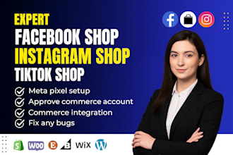 setup instagram shop,tiktok,facebook shop ,fix meta pixel,shopify
