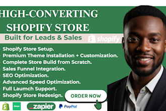 build high converting shopify store setup with professional theme customization