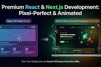 convert figma to pixel perfect next js or react website with gsap animation