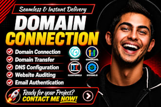 connect domain, godaddy domain, squarespace, wix, cloudflare or fix dns issues