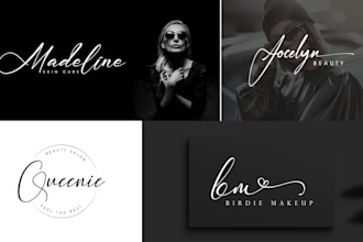 design makeup, beauty spa, cosmetic, hair salon signature logo