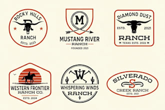 design a western, cattle brand, cowbo, texas style logo for your farm and ranch