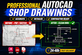 draft shop drawings for US based residential projects