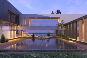 redesign villa door glass design, beach house, pool area,v ray,3d rendering, cgi