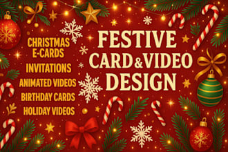 design christmas ecard,invitation,animated video,christmas video,birthday