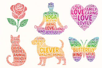 create unique graffiti text art, word art ,cloud and typography designs