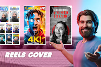 design viral reel cover thumbnails for instagram and tiktok