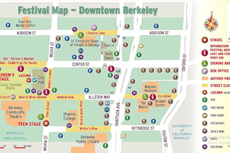 do map design for custom events, festivals, and vector map illustrations
