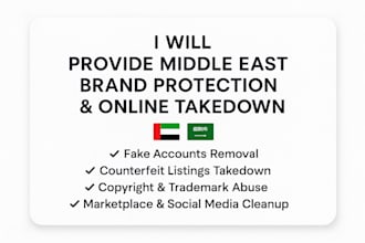 do middle east brand protection online takedown infringement cleanup